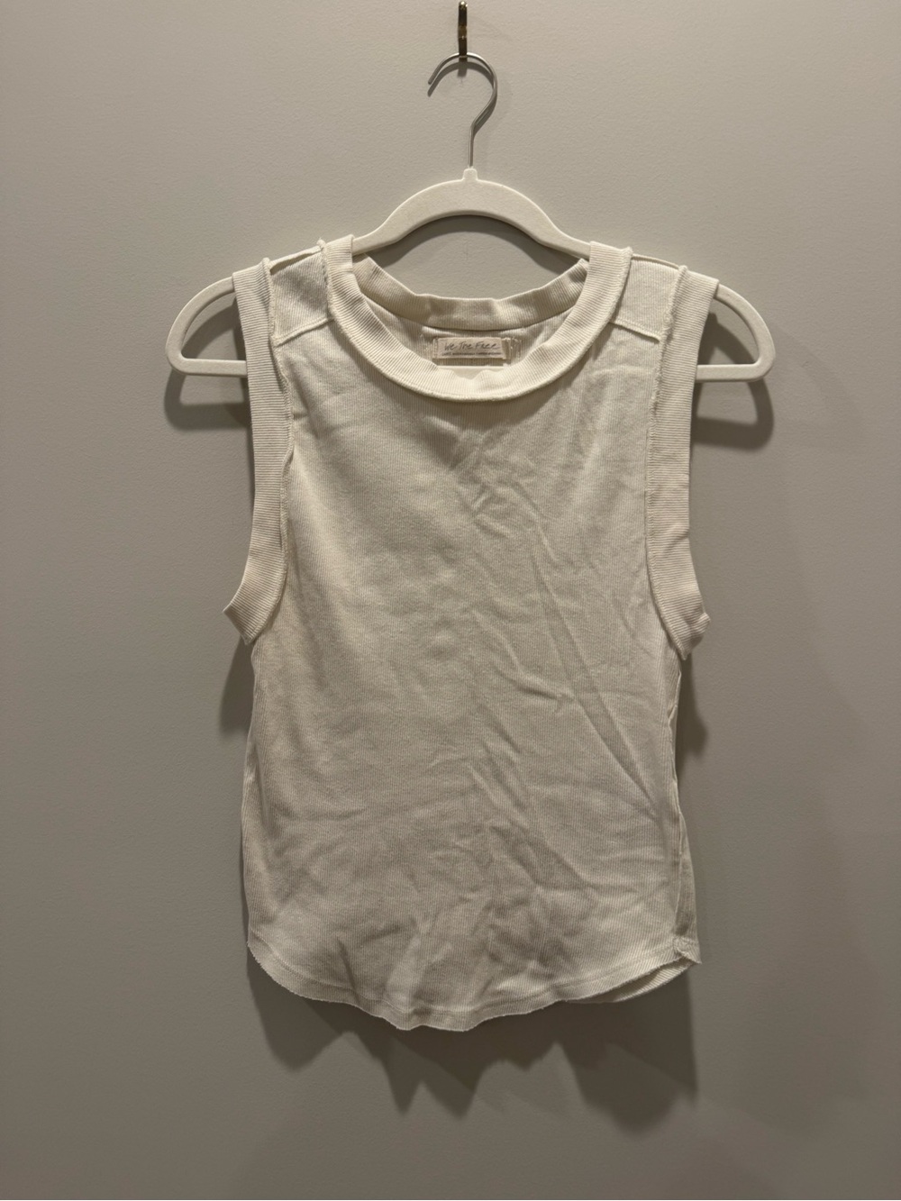 We The Free | Free People: Sleeveless Ribbed Kate Tank Top - Off White/Cream